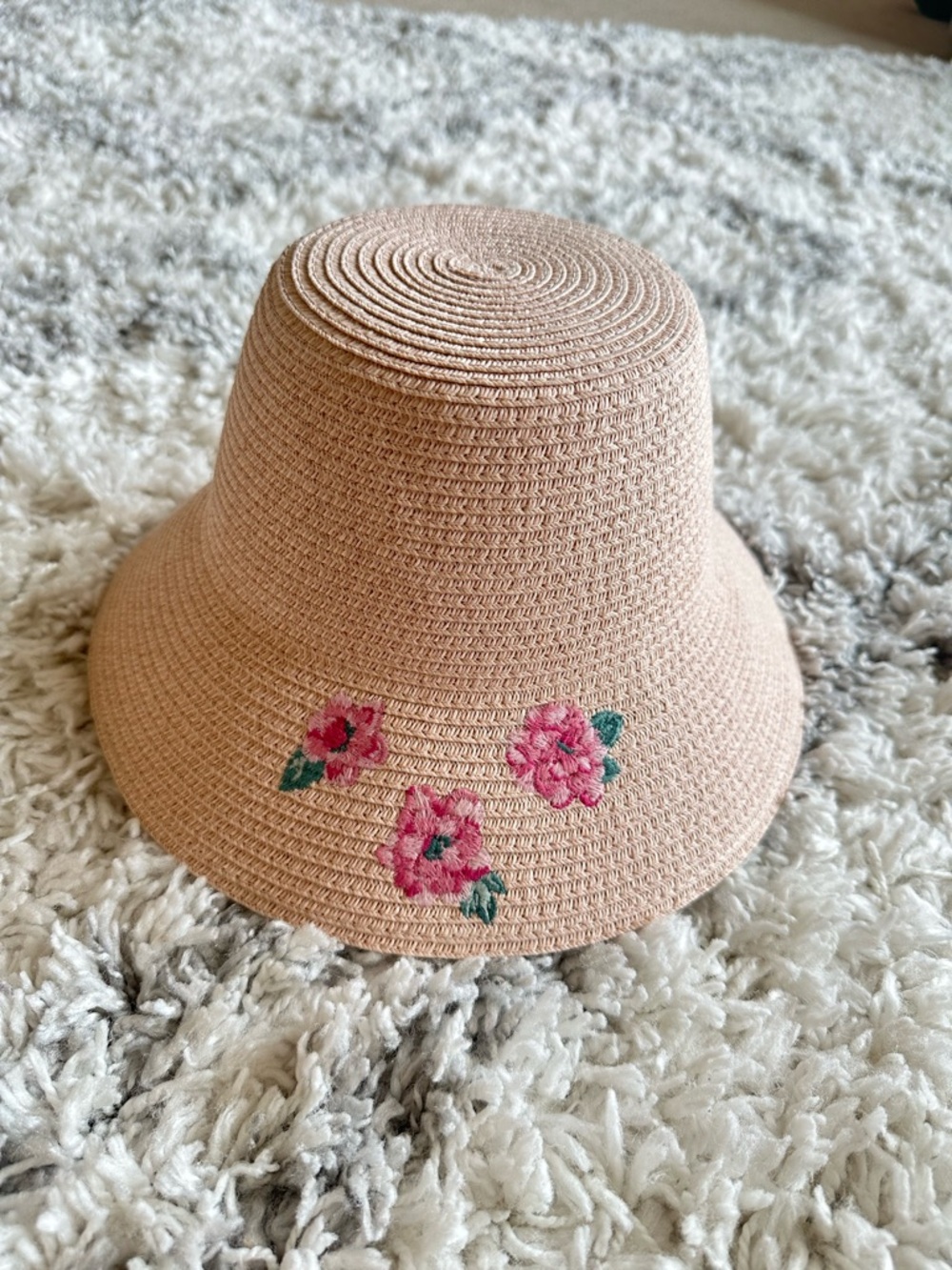 2-3T Janie and Jack kids girls floral pink summer straw buckle hat